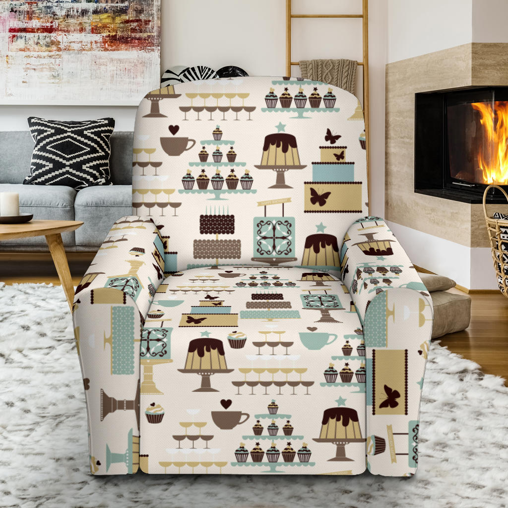 Cake Pattern Print Design 02 Recliner Slipcover with Pocket