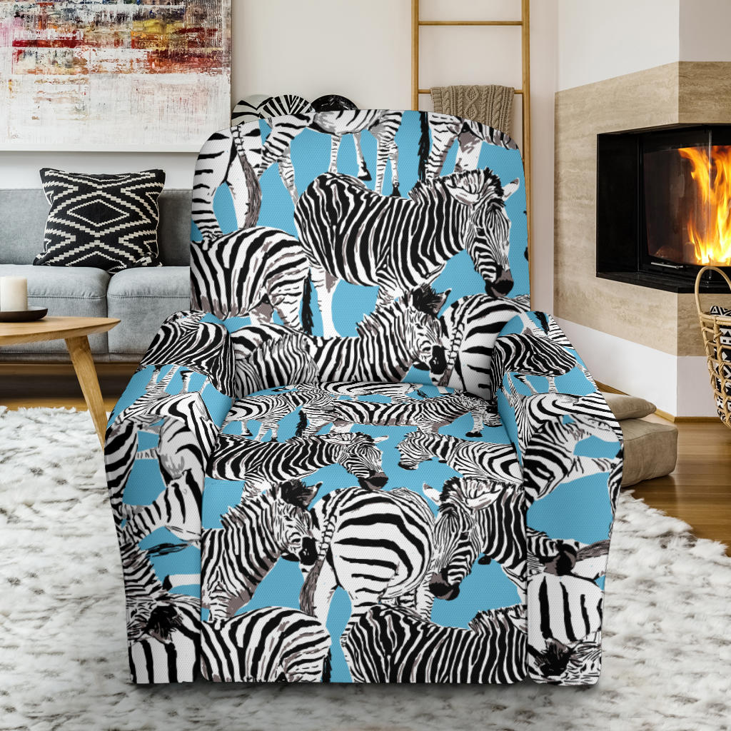 Zebra Print Design LKS305 Recliner Slipcover with Pocket