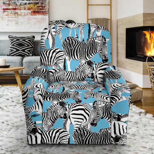 Zebra Print Design LKS305 Recliner Slipcover with Pocket