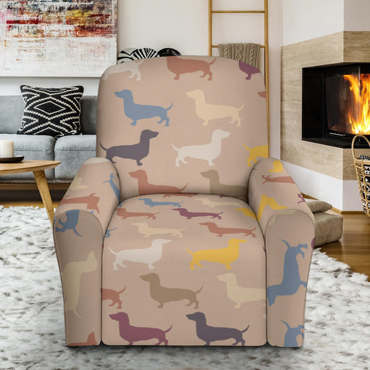 Dachshund Pattern Print Design 03 Recliner Slipcover with Pocket