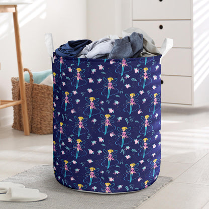 Fairy Cartoon Style Print Pattern Laundry Basket