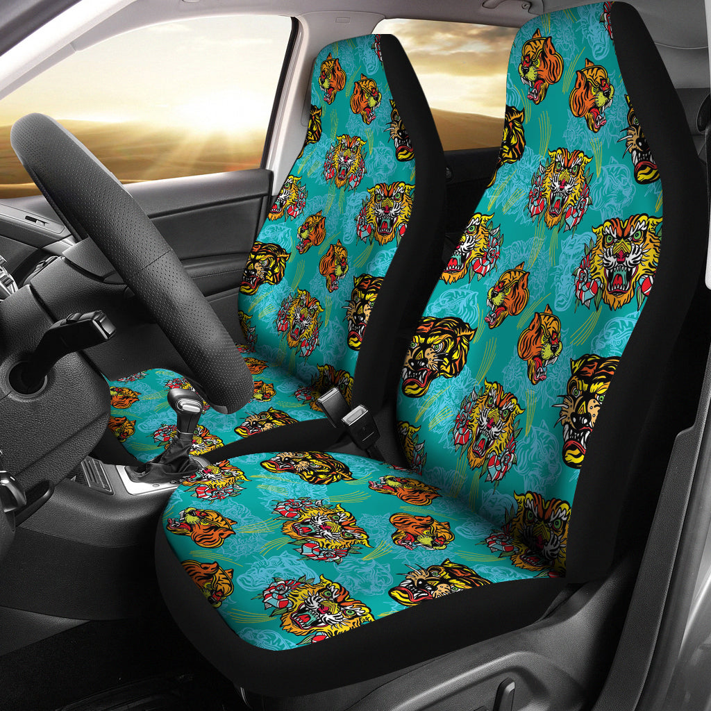 Tattoo Tiger Head Print Design LKS304 Car Seat Covers