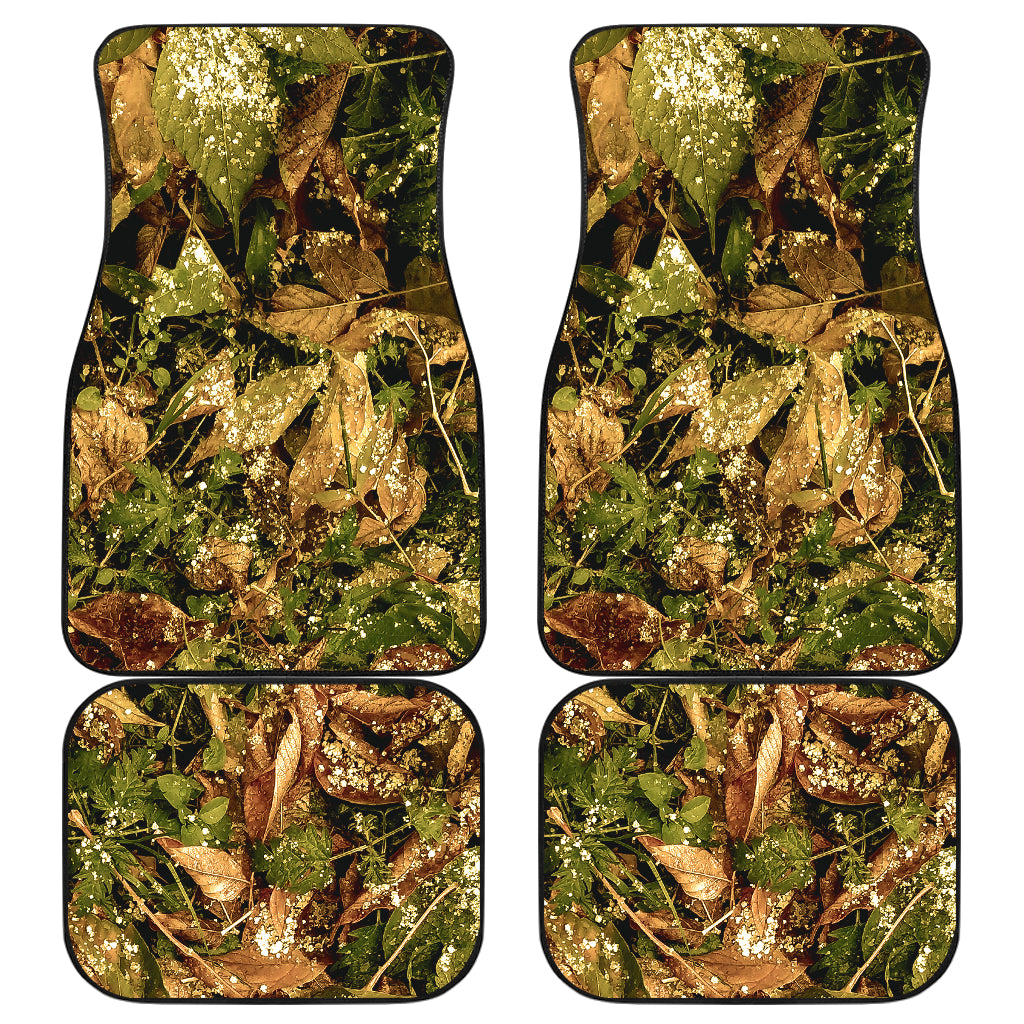 Camo Realistic Tree Forest Texture Print Car Floor Mats Front Back