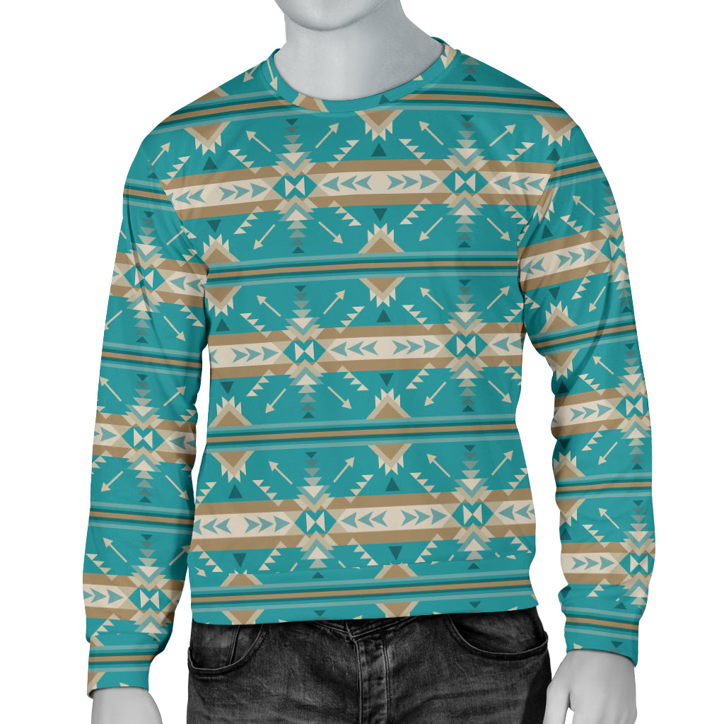 Southwest Native Design Themed Print Men Long Sleeve Sweatshirt