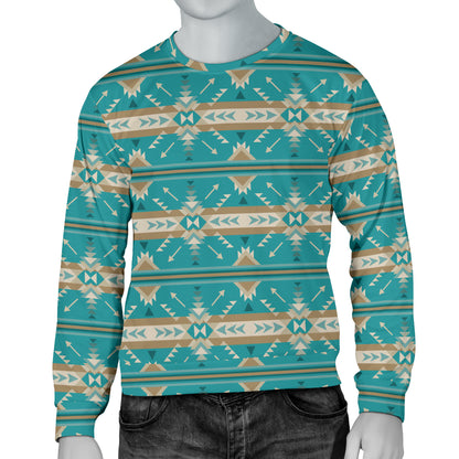 Southwest Native Design Themed Print Men Long Sleeve Sweatshirt