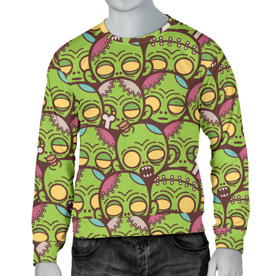 Zombie Head Design Pattern Print Men Long Sleeve Sweatshirt