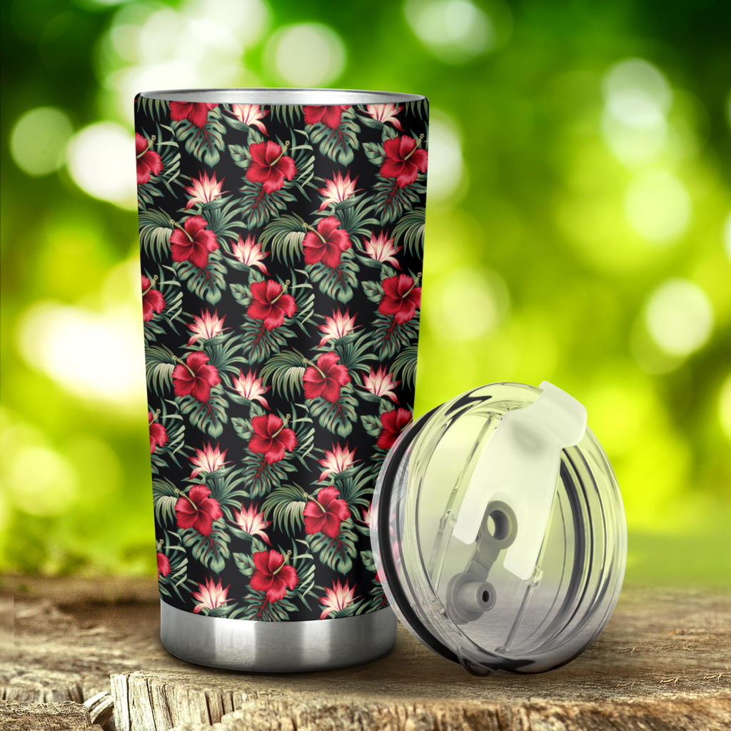 Flower Hawaiian Red Hibiscus Design Print Tumbler