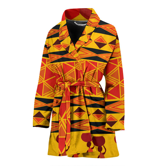African Pattern Print Design 01 Women Bathrobe