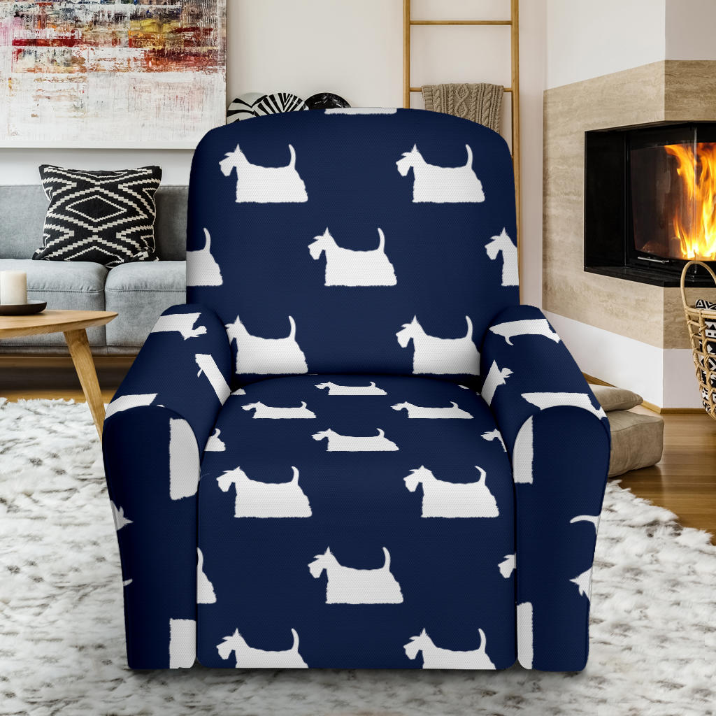 Scottish Terriers Print Design LKS303 Recliner Slipcover with Pocket