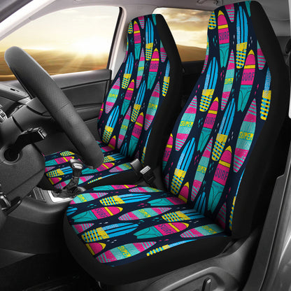 Surfboard Colorful Print Design LKS302 Car Seat Covers