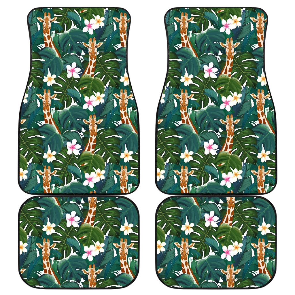 Giraffe Jungle Design Print Car Floor Mats Front Back