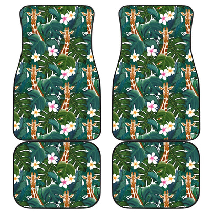 Giraffe Jungle Design Print Car Floor Mats Front Back