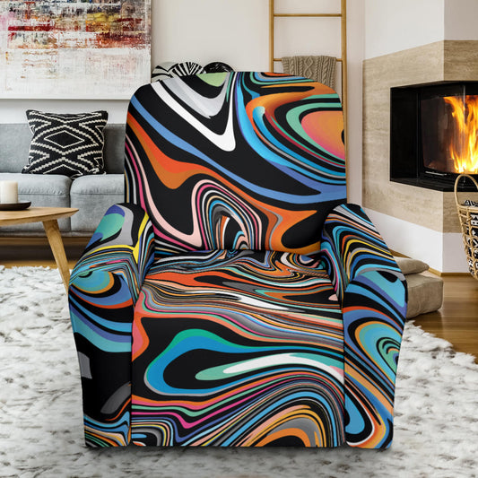 Liquid Pattern Print Design 02 Recliner Slipcover with Pocket