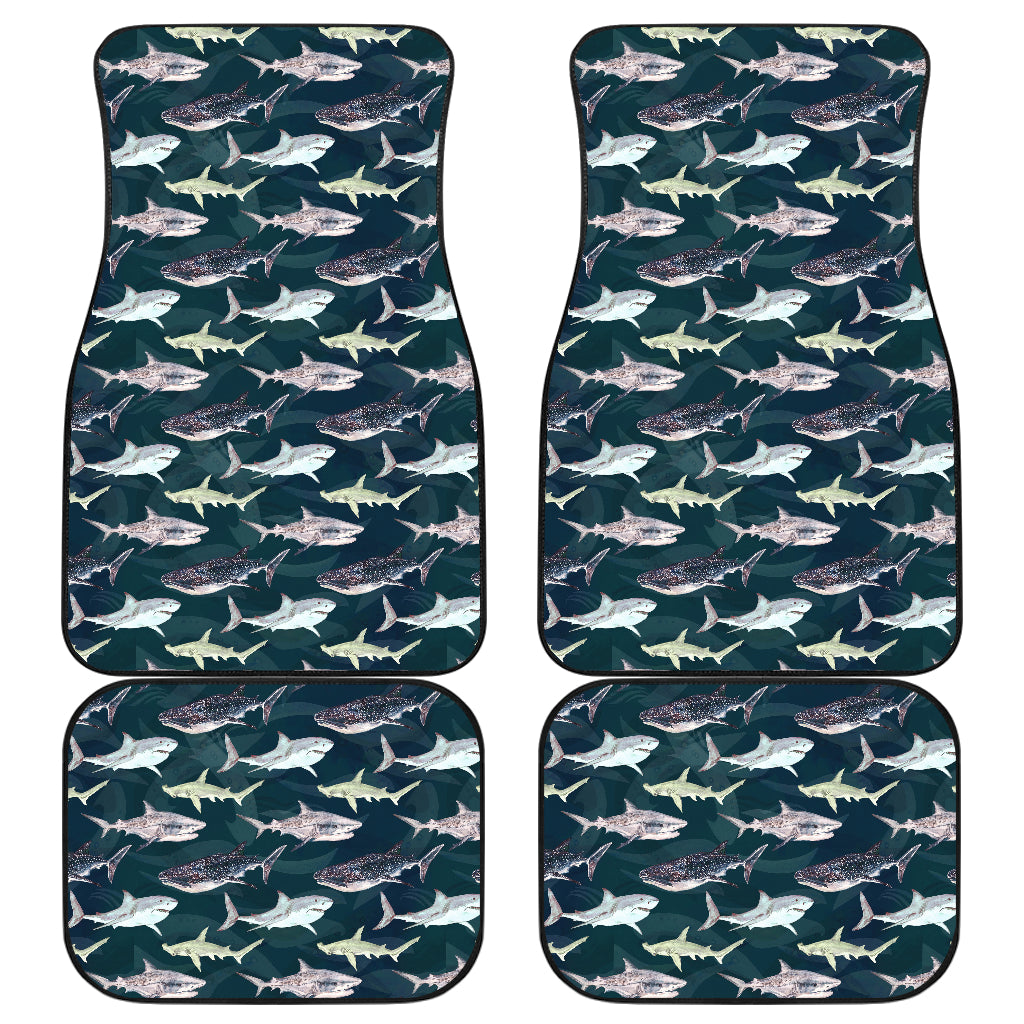Shark Pattern Print Car Floor Mats Front Back
