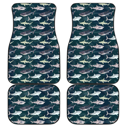 Shark Pattern Print Car Floor Mats Front Back