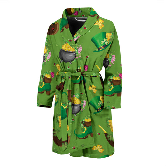 Shamrock Saint Patrick's Day Print Design LKS306 Men Bathrobe