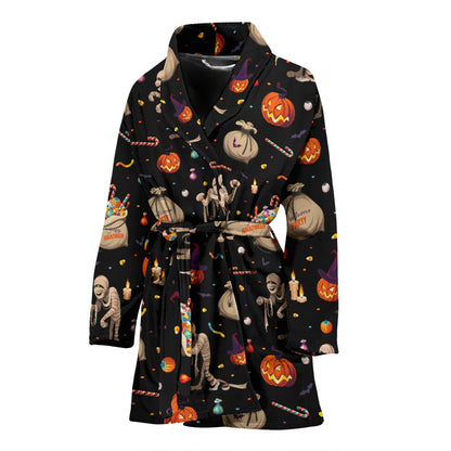 Mummy Halloween Print Design LKS303 Women Bathrobe