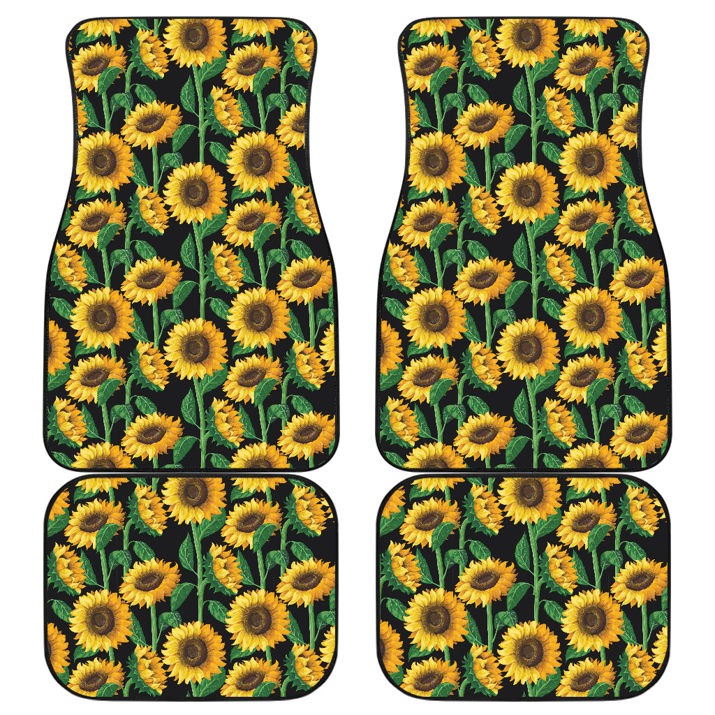 Sunflower Realistic Print Pattern Car Floor Mats Front Back