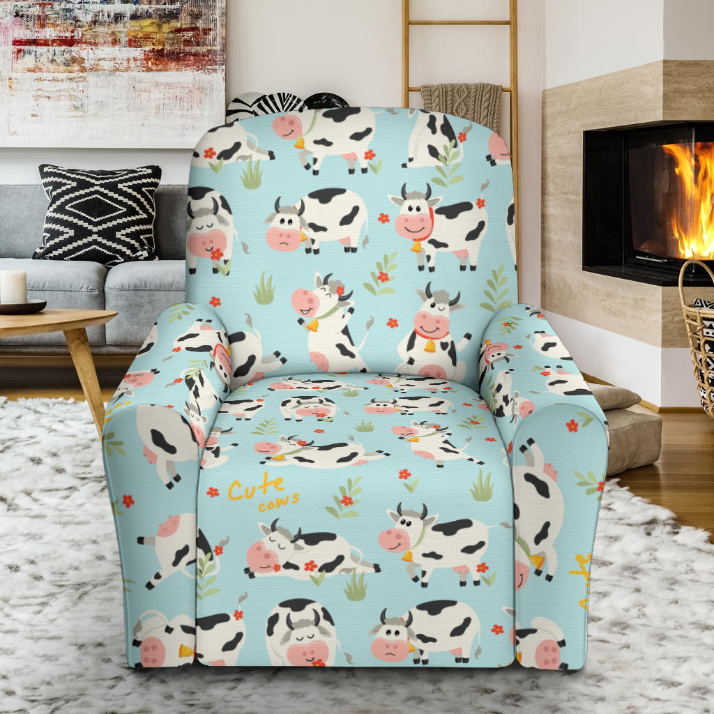 Cattle Print Design LKS403 Recliner Slipcover with Pocket