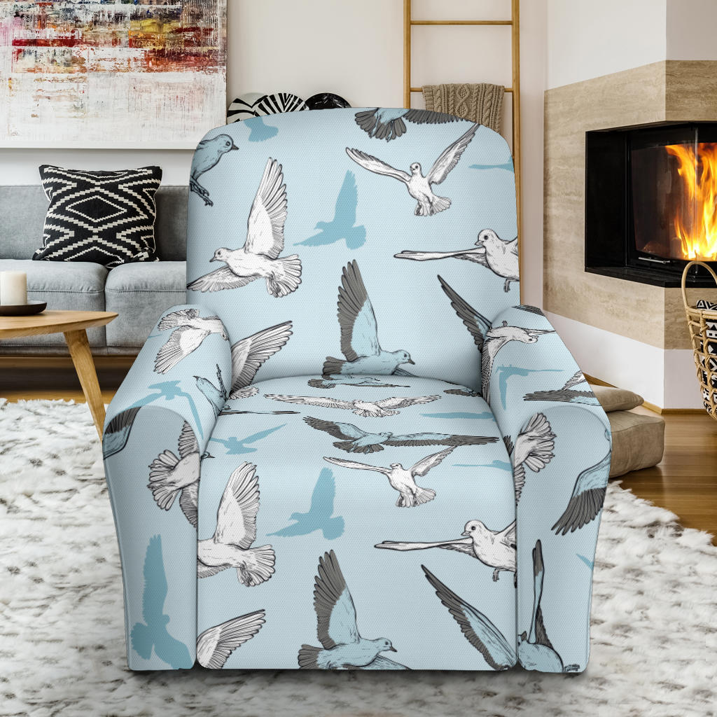 Pigeon Pattern Print Design 03 Recliner Slipcover with Pocket