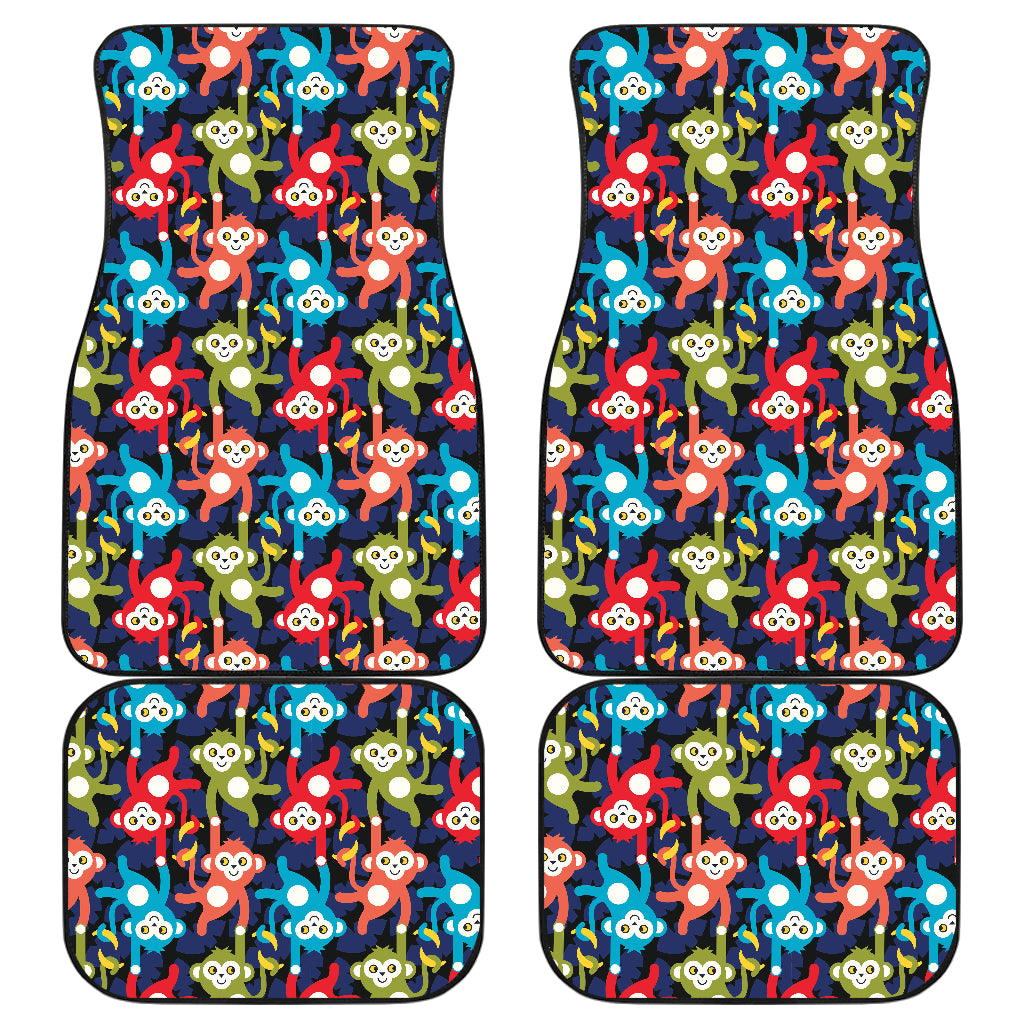 Monkey Colorful Design Themed Print Car Floor Mats Front Back
