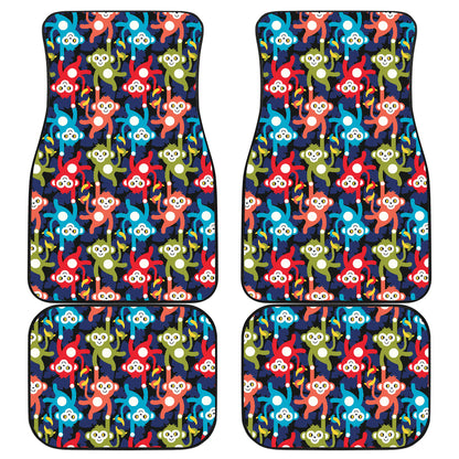 Monkey Colorful Design Themed Print Car Floor Mats Front Back