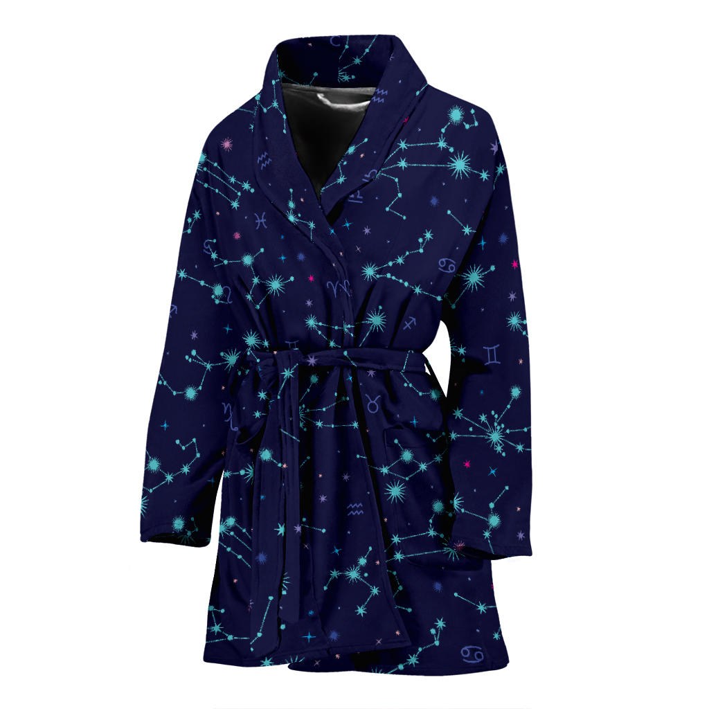 Constellation Pattern Print Design 01 Women Bathrobe