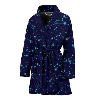 Constellation Pattern Print Design 01 Women Bathrobe