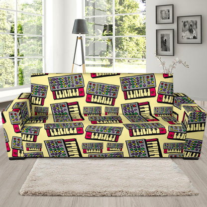 Synthesizer Pattern Print Design 01 Sofa Slipcover
