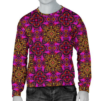 kaleidoscope Abstract Print Design Men Long Sleeve Sweatshirt