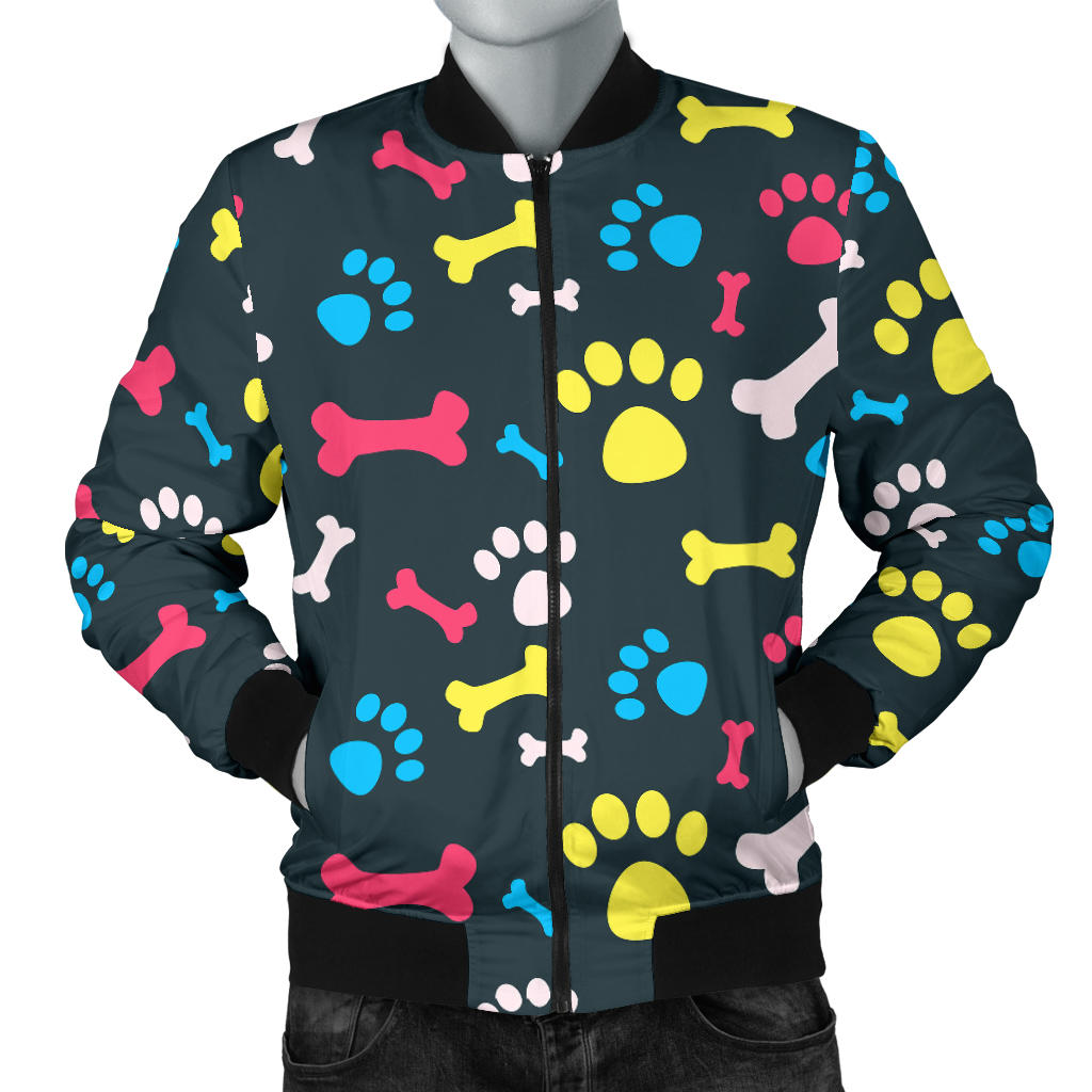Paw Design Print Men Bomber Jacket