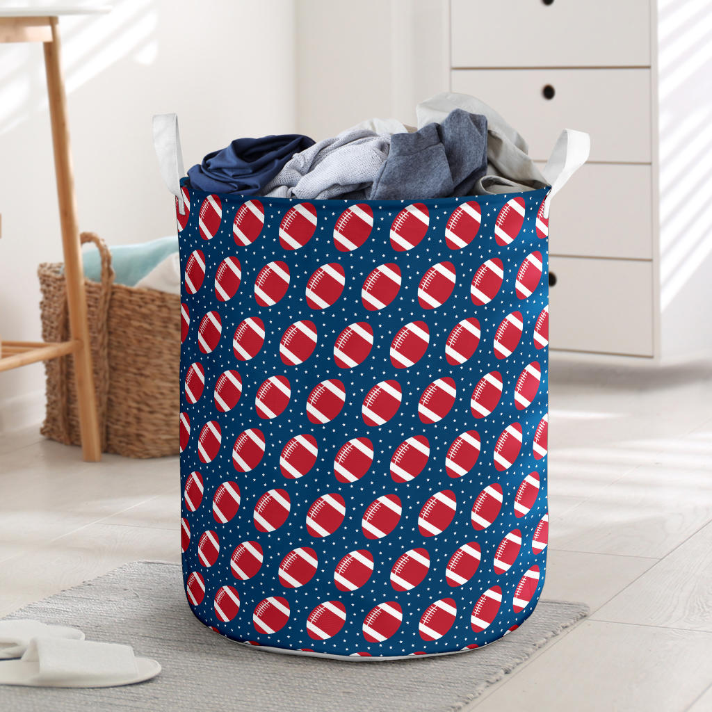 American Football Star Design Pattern Laundry Basket