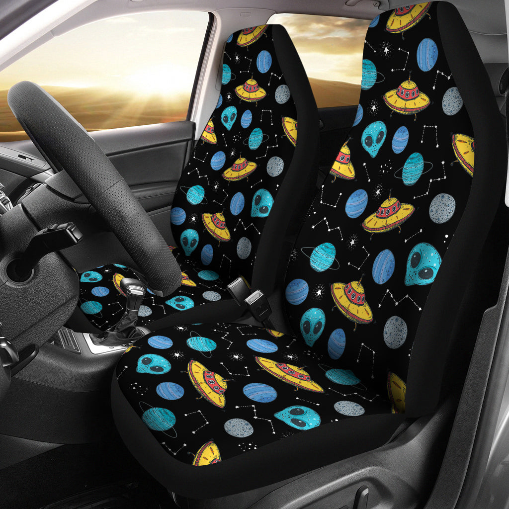 UFO Alien Print Design LKS306 Car Seat Covers