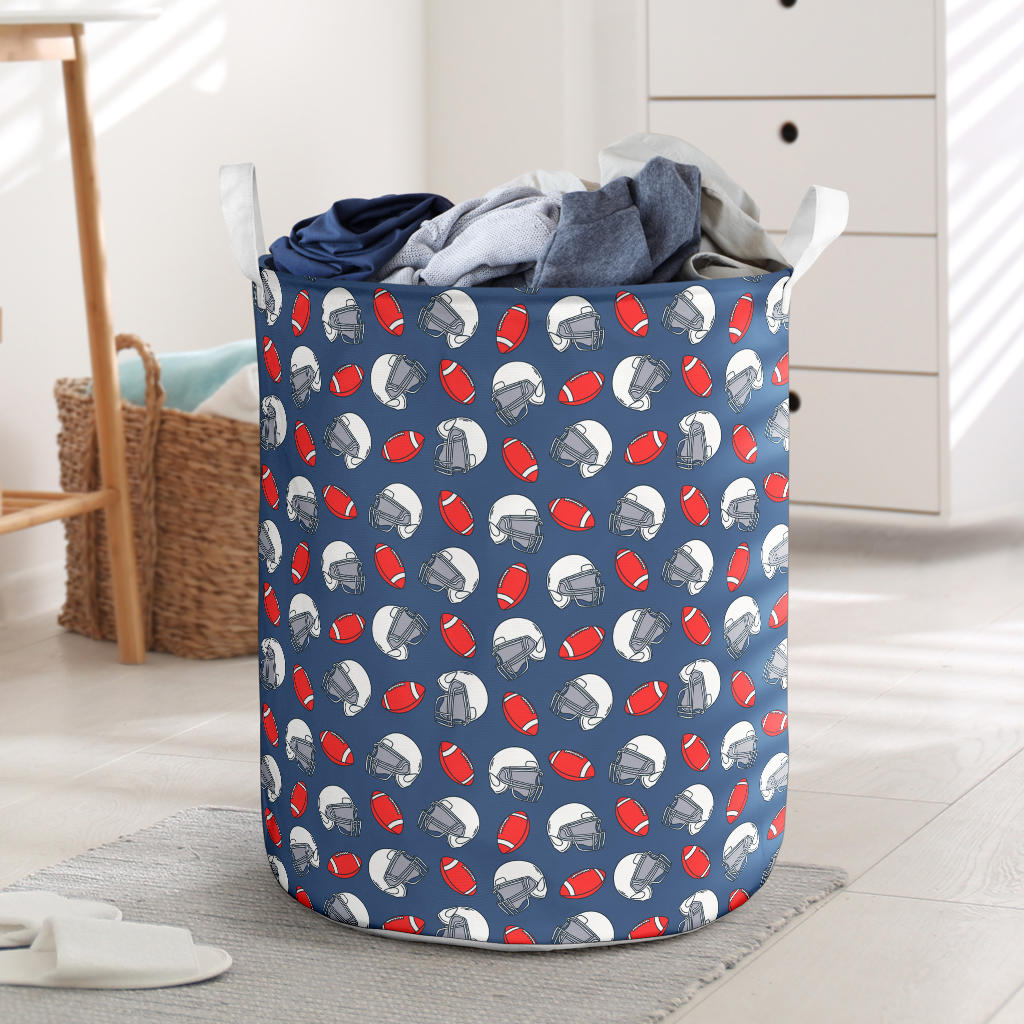 American Football Helmet Design Pattern Laundry Basket