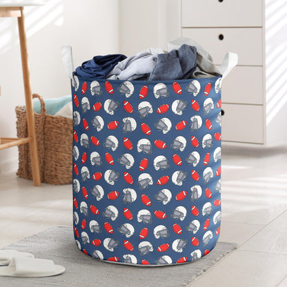 American Football Helmet Design Pattern Laundry Basket