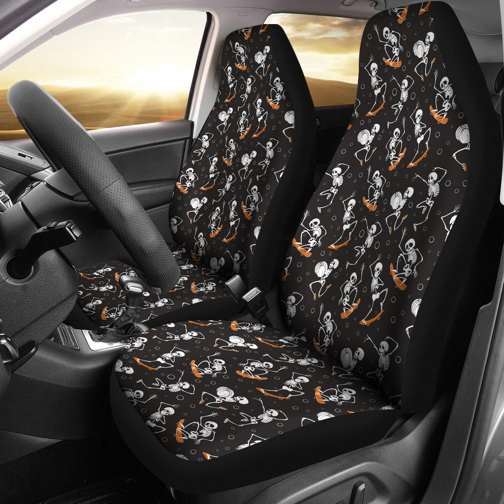 Skateboard With Skeleton Print Design LKS303 Car Seat Covers