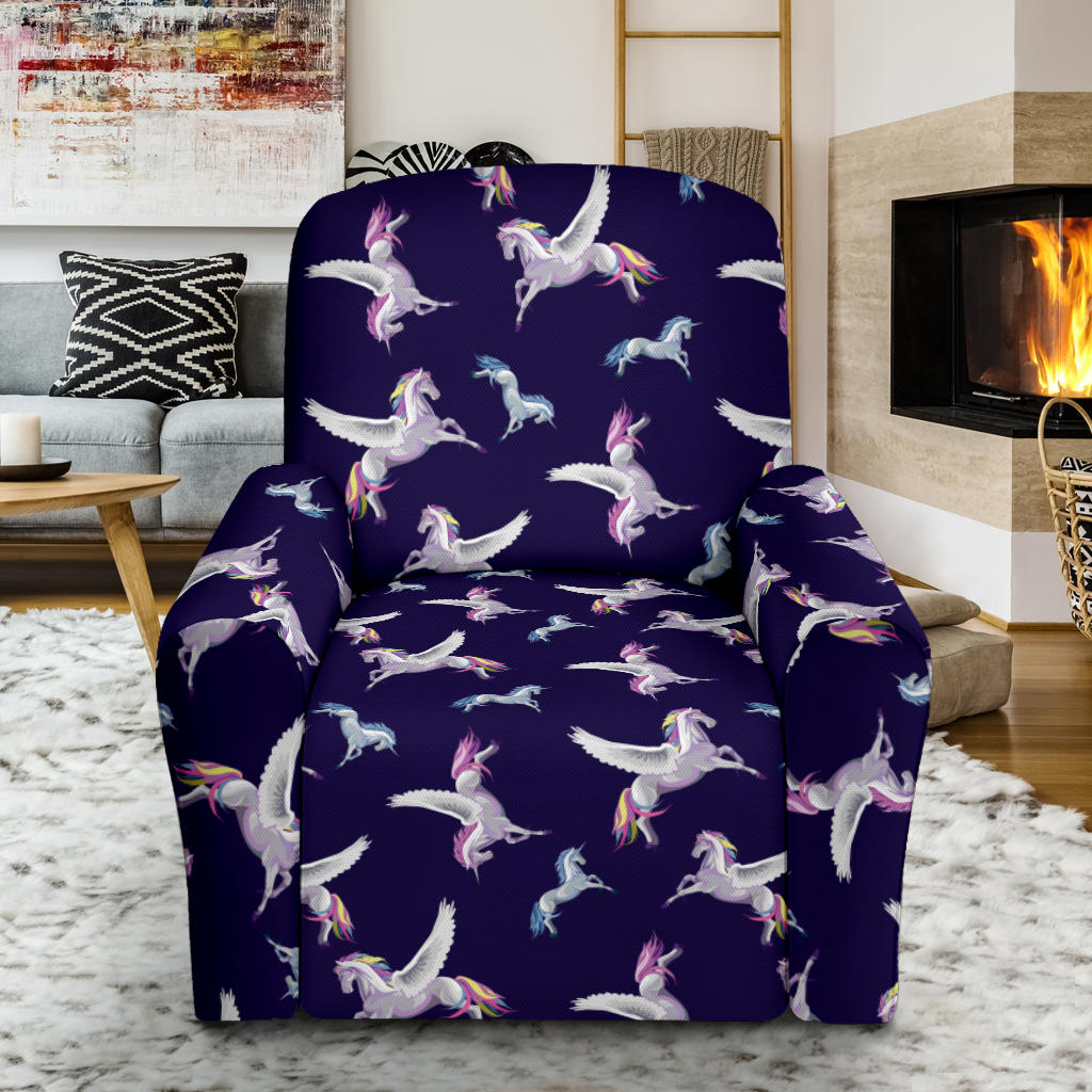 Pegasus Pattern Print Design 02 Recliner Slipcover with Pocket