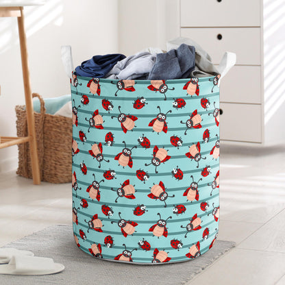 Ladybug Happy Print Pattern Laundry Basket