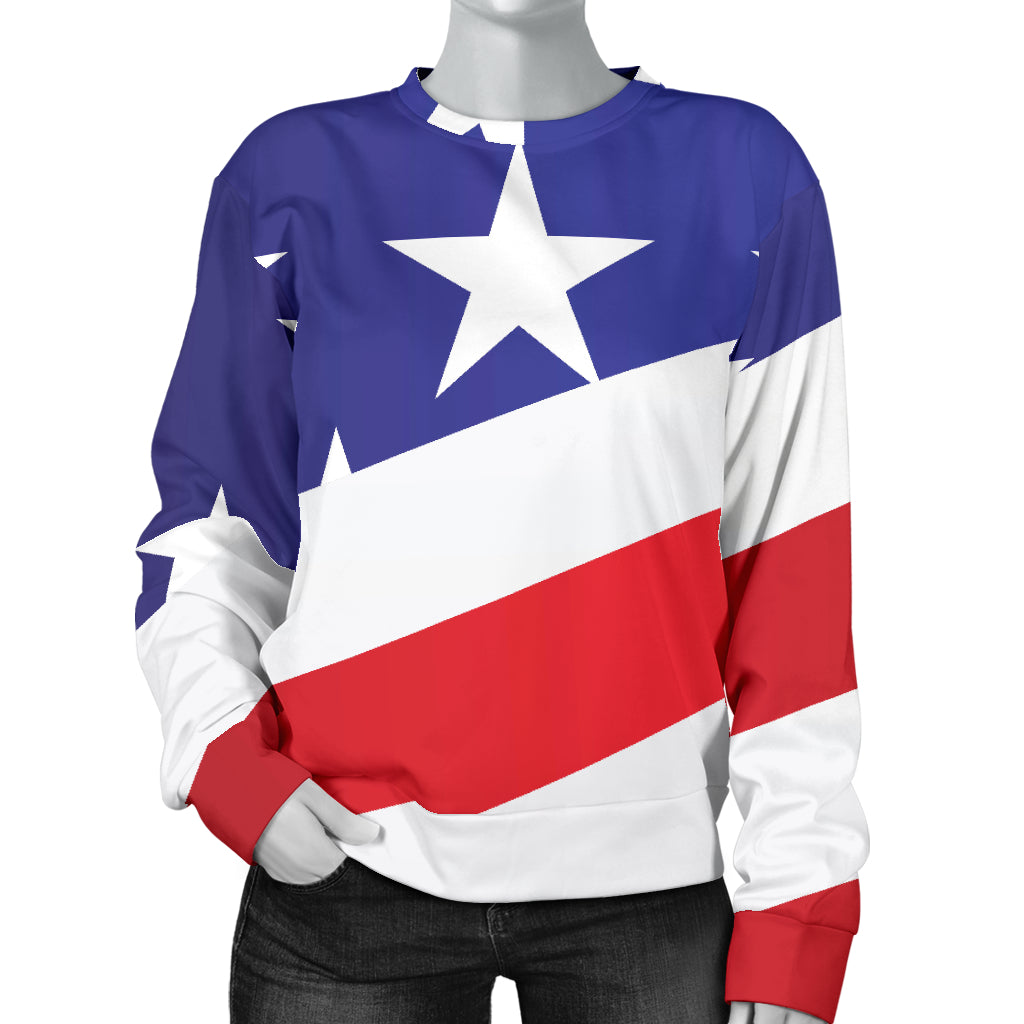 American flag Print Women Long Sleeve Sweatshirt