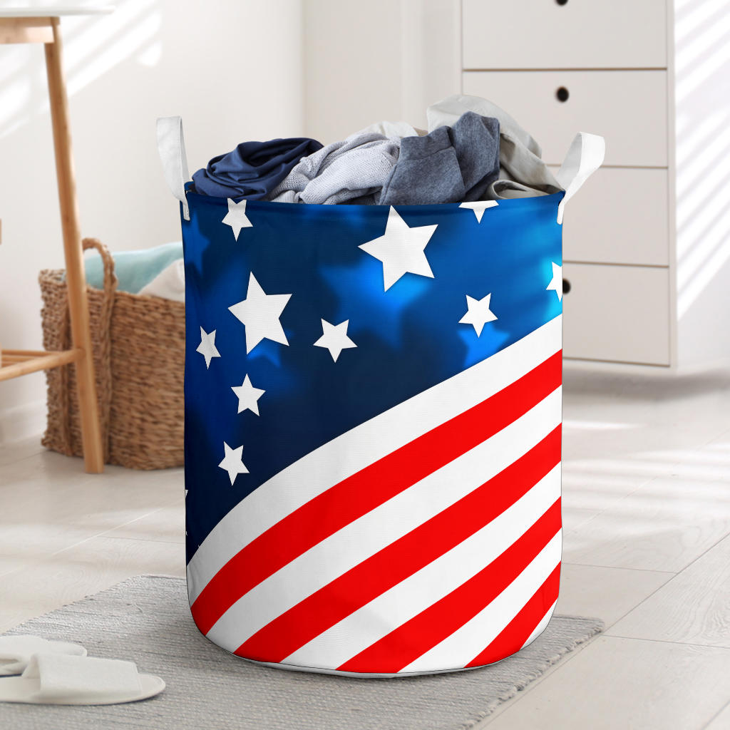 American flag Style Laundry Basket