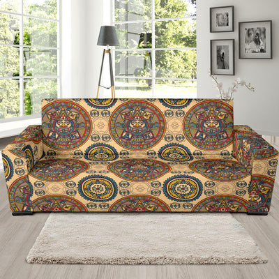 Calendar Aztec Pattern Print Design 02 Sofa Slipcover