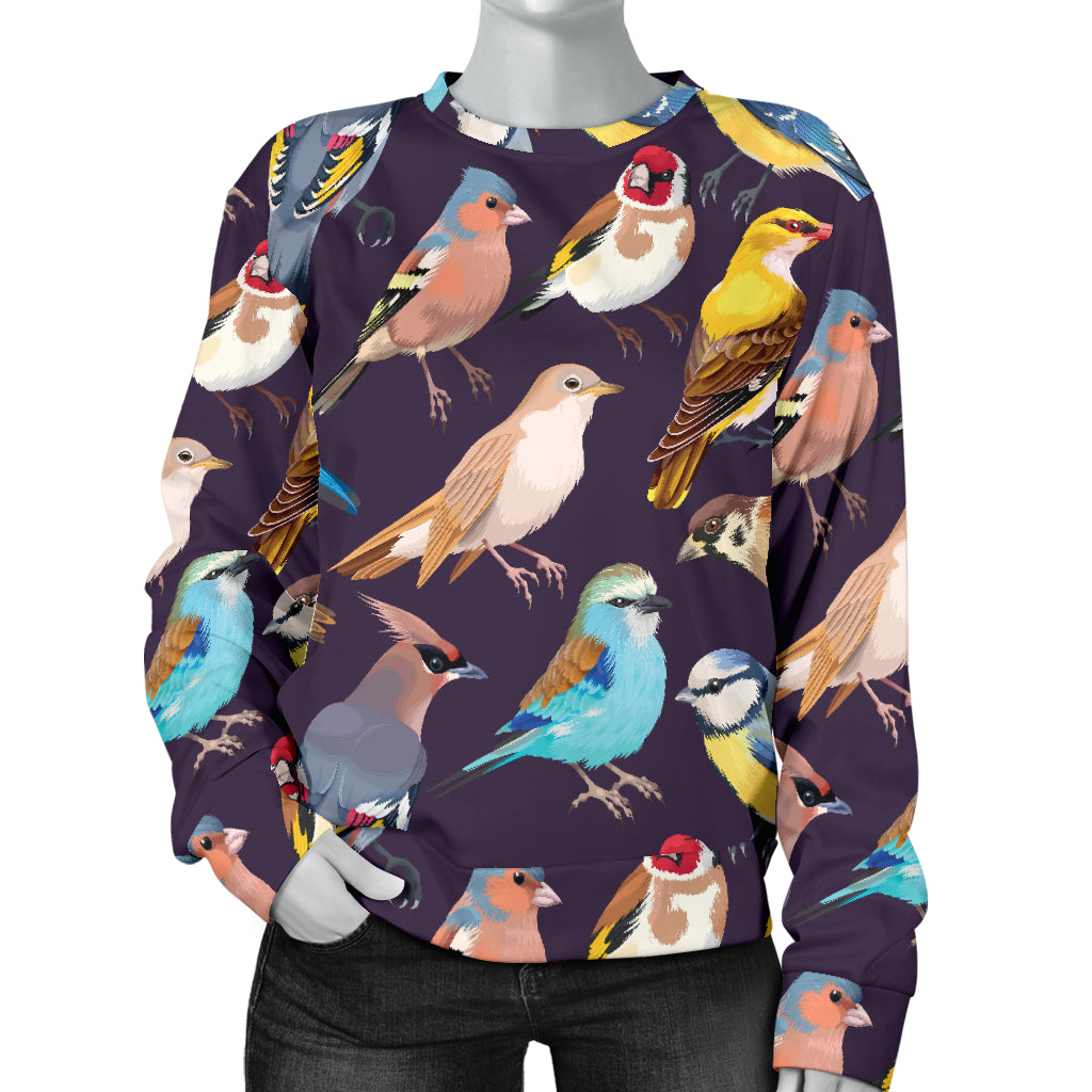 Bird Cute Print Pattern Women Long Sleeve Sweatshirt