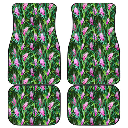 Tropical Folower Pink Heliconia Print Car Floor Mats Front Back