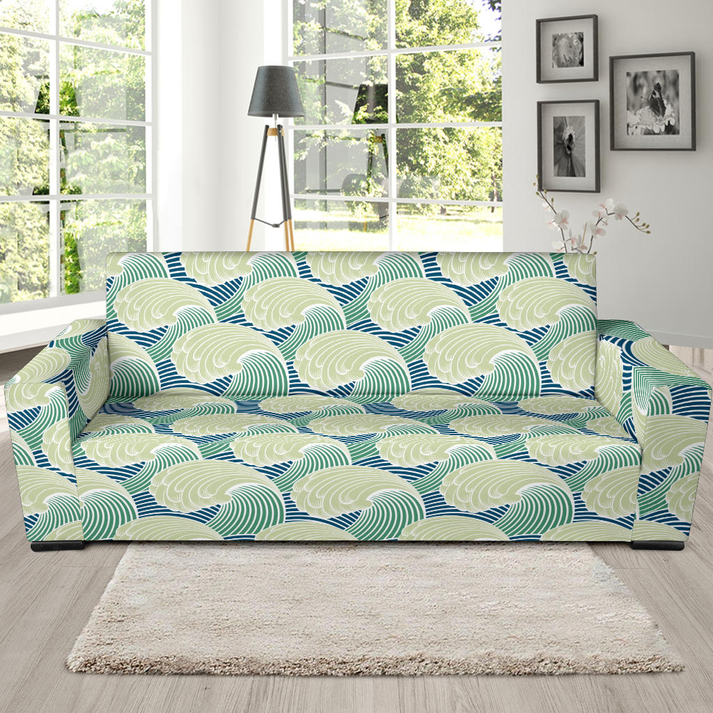 Wave Japan Style Print Design LKS302 Sofa Slipcover