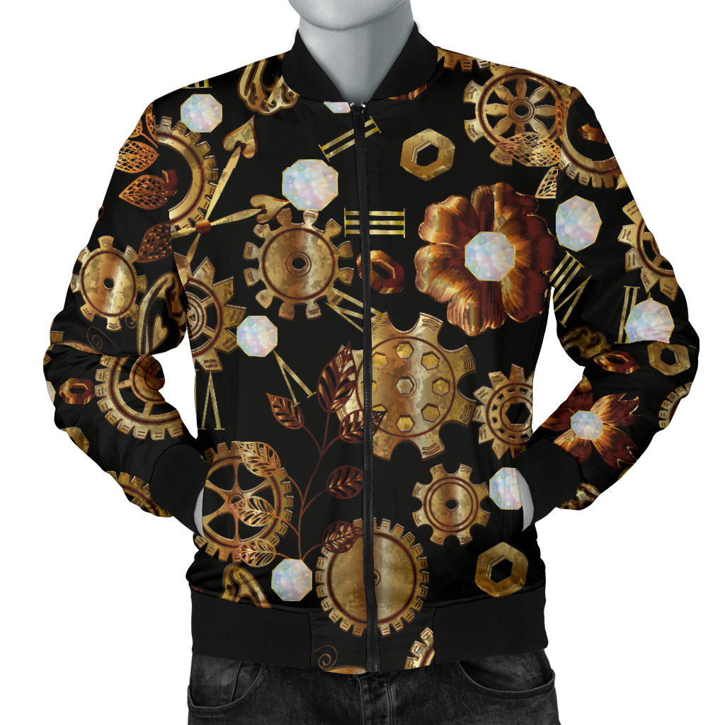 Steampunk Butterfly Design Themed Print Men Bomber Jacket