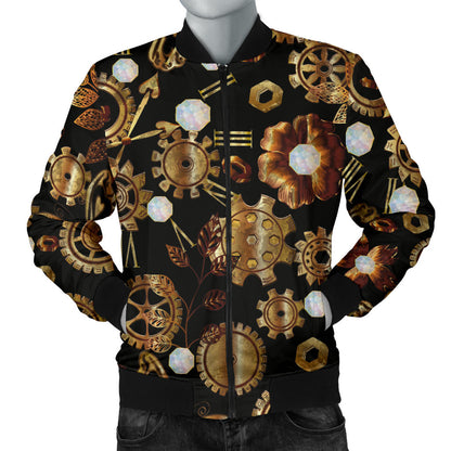 Steampunk Butterfly Design Themed Print Men Bomber Jacket