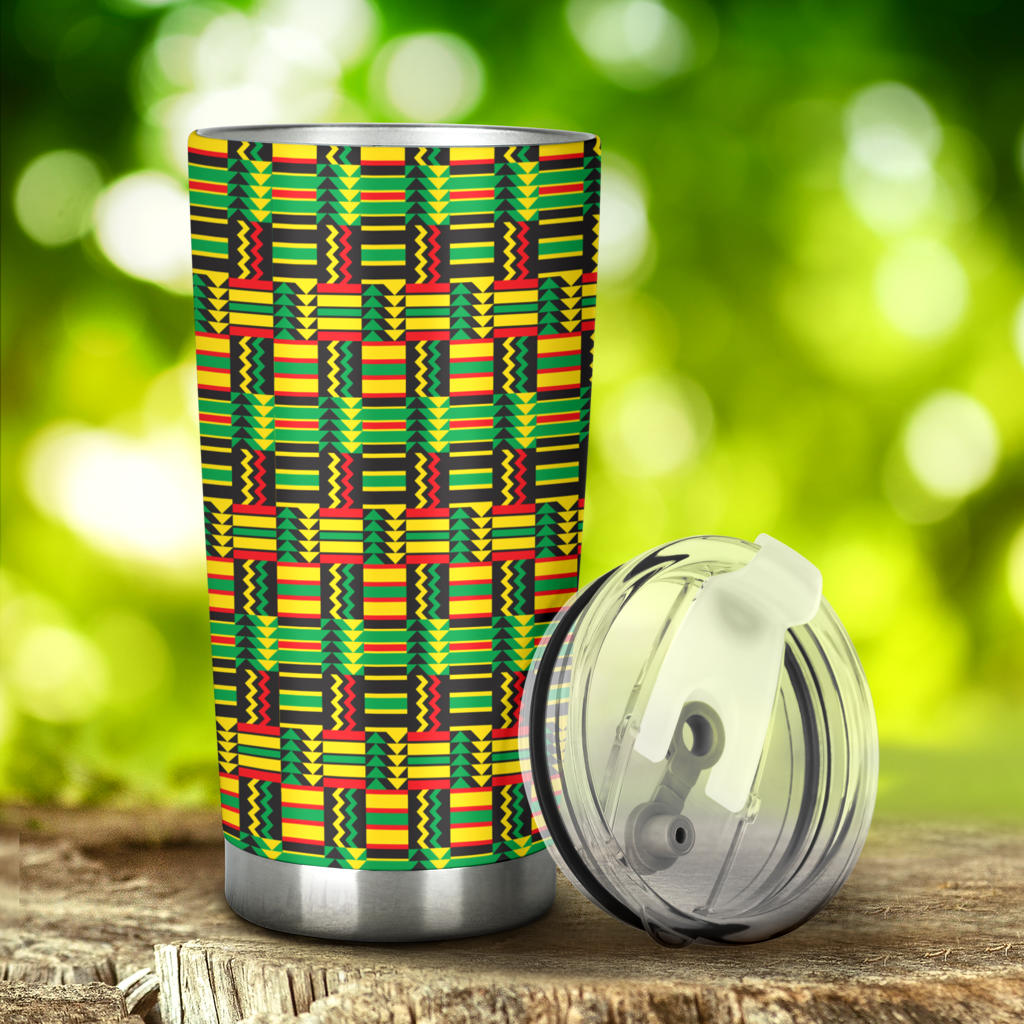 African Zip Zag Print Pattern Tumbler