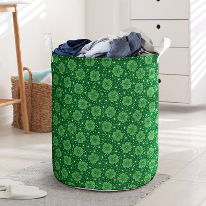 Shamrock Design Print Laundry Basket