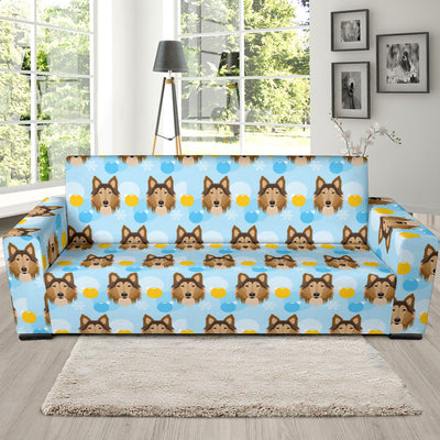 Collies Pattern Print Design 02 Sofa Slipcover