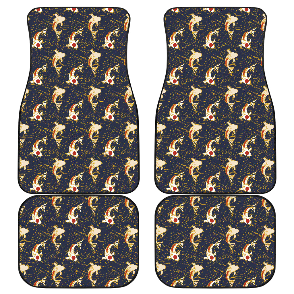 Koi Carp Japanese Design Themed Print Car Floor Mats Front Back